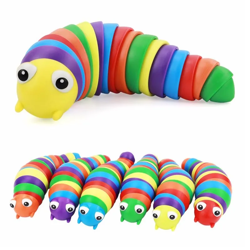 Christmas Sensory Fidget Worm Toys Relief Anti-Anxiety Caterpillar