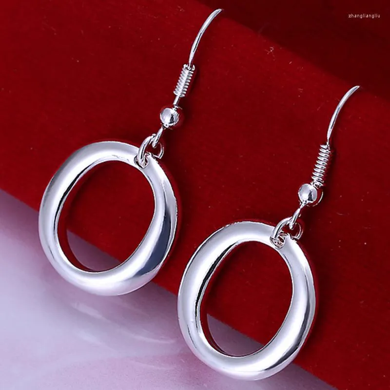 Dangle Oorbellen Klassieke 925 Sterling Zilver Eenvoudige Mode Ronde Vorm Drop Voor Vrouwen Bruiloft Bijoux Brinco Grote Verkoop