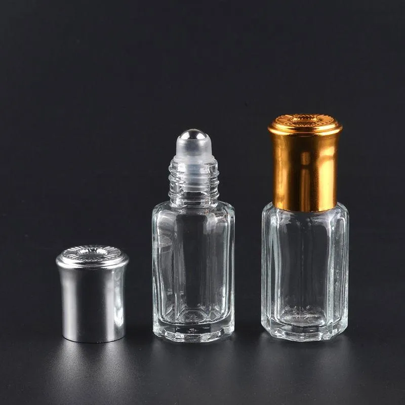3 ml, 6 ml, 10 ml achteckige Glasflaschen mit Rolle auf Aromaflaschen, Metallkugel, Parfüm, ätherisches Öl, Verpackungsfläschchen, nachfüllbarer Koffer, ZA1623 Kbtjm