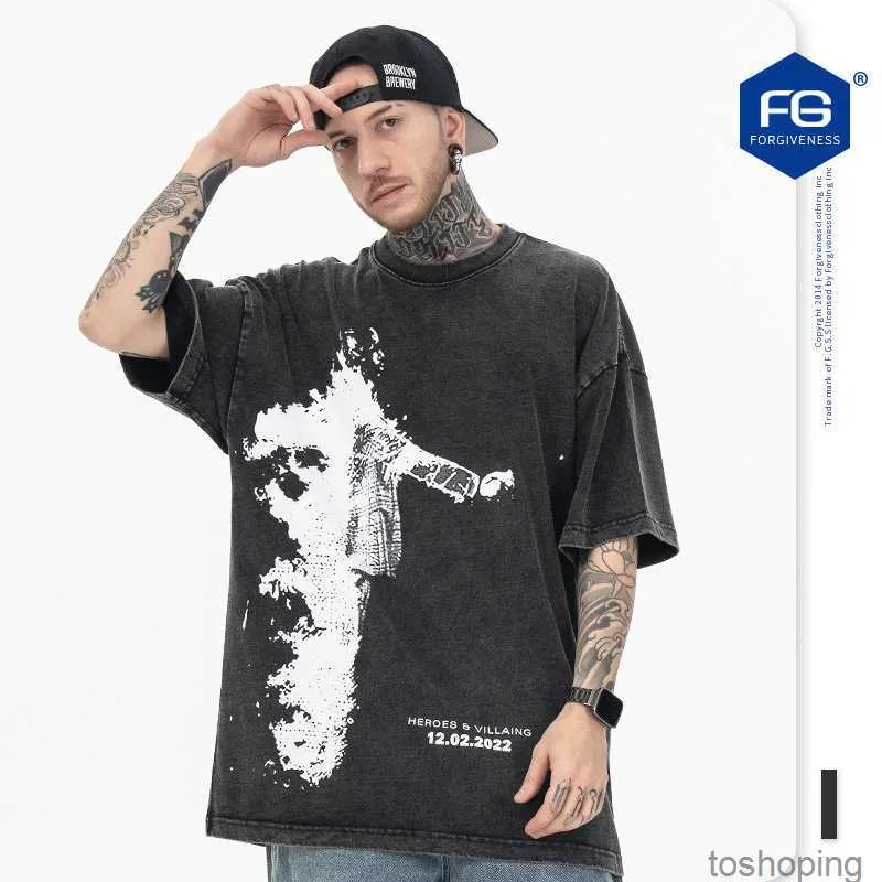 FG Men's Wear Printemps Été 2023 Nouvelle marque de mode Hip Hop Rap Album Heroes and Villains T-shirts à manches courtes imprimés pour hommes et femmes