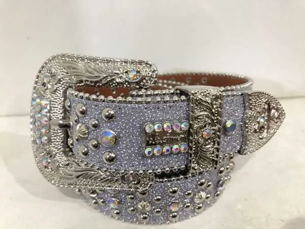 Designer BB Simon belt for men and women with shiny diamond  display picture 2