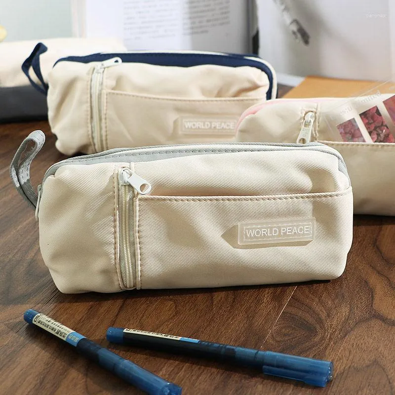 Leather Pen Pencil Case, Slim Pen Bag Small Pencil Pouch Stationery Bag  Portable Cosmetic Bag Zipper Bag For Pen Pencils