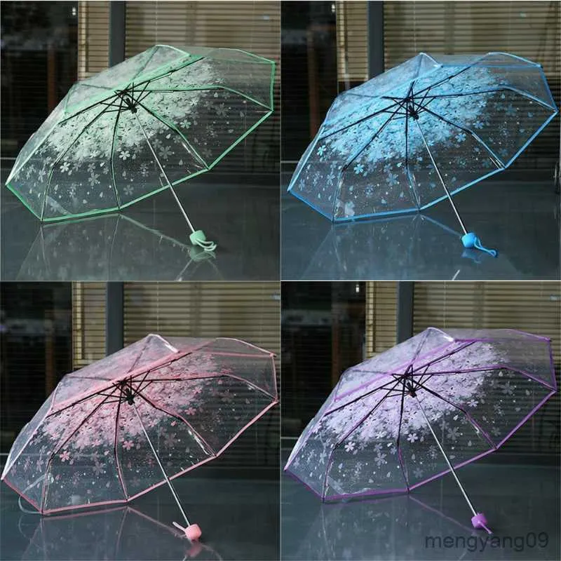 Parasole romantyczne przezroczyste przezroczyste kwiaty Bubble Dome ładny projektant Goth parasol na wiatr ulewny deszcz kobiety parasol słoneczny R230705