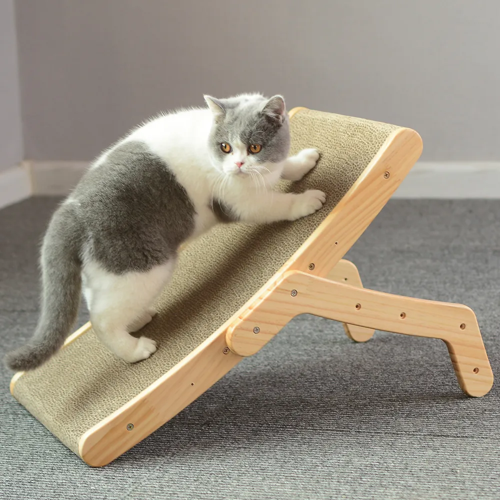 Meble dla kotów Scratchers Wood Anti Cat Scratcher Drapak dla kota Łóżko 3 w 1 Pad Pionowe zabawki dla kotów domowych Szlifowanie skrobak do paznokci Mata Szkolenie Szlifowanie pazurów 230704