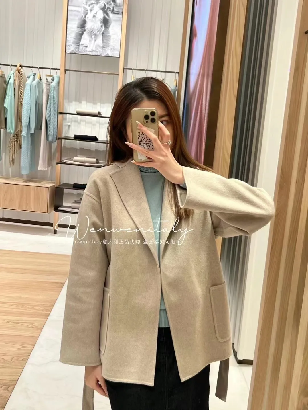 Colombo Gray Cashmere Tailored Wool Coat Womens For Spring And
