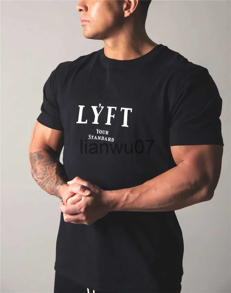 T-shirt da uomo JPUK Marca LYFT Estate Uomo Cotone Manica corta T Shirt Fitness Running Tshirt Uomo Palestra Tee Top Camicia estiva Abbigliamento sportivo J230705