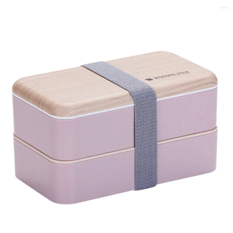 Dinnerware Sets Double Layer Lunch Box Container Meal Kid Bento Students Kids Snack Containers Microwave