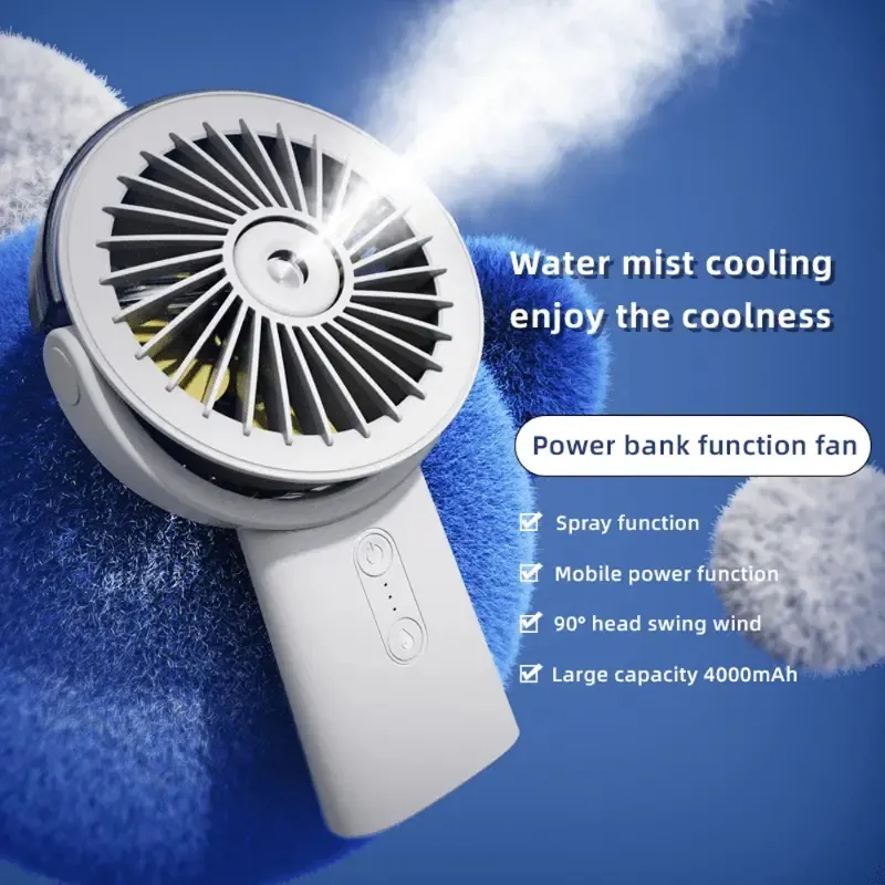 1pc Portable USB Home Office Mini Hand-held Cooler Fan, Water Spray Mist Fan, Folding Desk Fan Pocket Air Cooler,Cooling Air Conditioner Humidifie