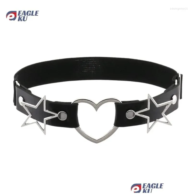 Jarretières Eagleku Punk Coeur Leg Strap Ceinture Étoile Cuisse Harnais Mode Filles Goth Cosplay Accessoires Harajuku Egirl Bijoux Drop Deli Dhvsa