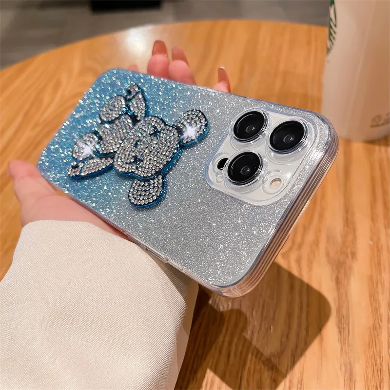 Sparkle Blittery Diamond Bear для iPhone 13 14 Plus Pro Max Cover Cover Ultra Tow