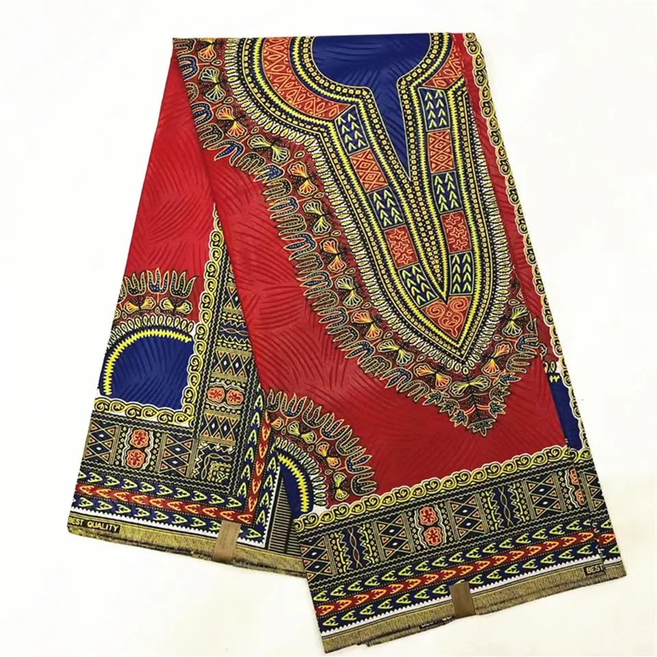 아프리카 Dashiki Fabric 2019 최신 아프리카 왁스 프린트 직물 100%면 물질 여성 로인 클로스 6ayrds 로트 T200529321S