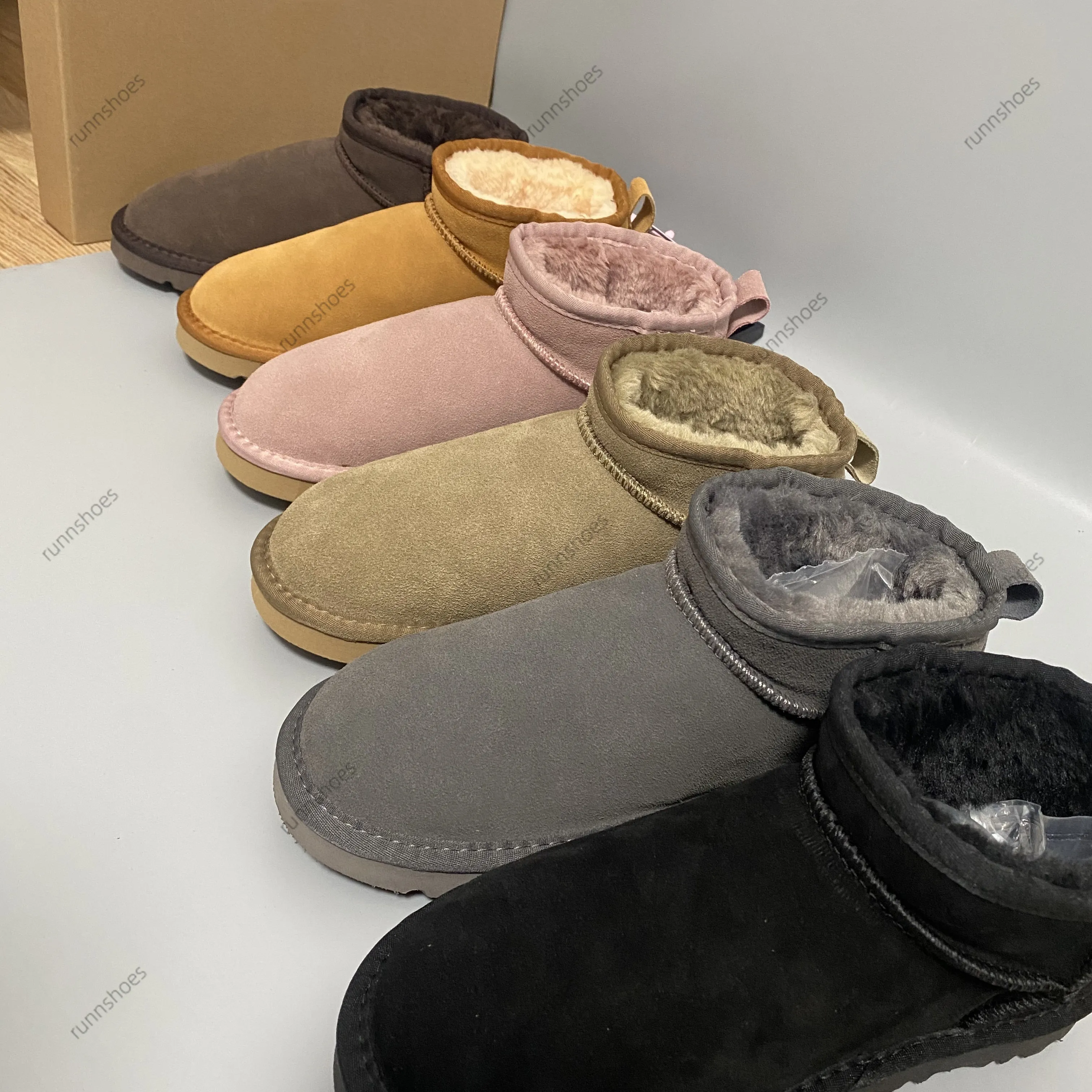 Mulheres inverno ultra 54 mini bota designer botas de plataforma australiana para homens botas de pele quente de couro real 2cm tornozelo fofo sapato luxuoso tamanho 34-43