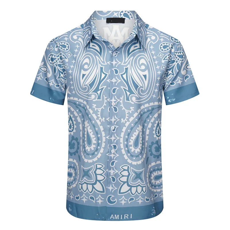 Luxe designer overhemd Heren mode geometrische print bowling overhemd Hawaiian Plaid casual overhemd Heren slim fit veelzijdig T-shirt met korte mouwen