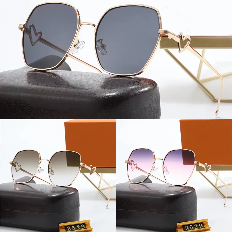 Fashion Sunglasses Classic Design Luxury Cycling for Men Women Pilot Sun Glasses UV400 Eyewear Metal Frame with Box Love