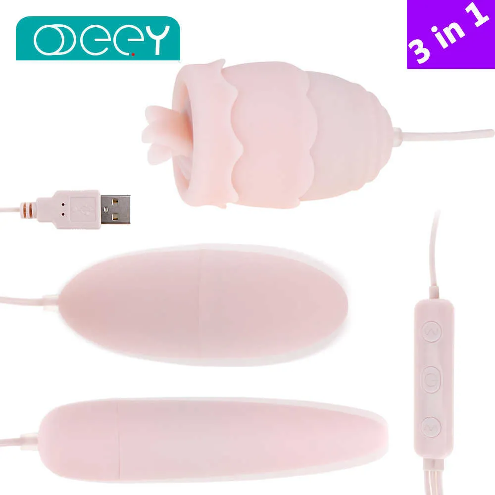 Vibrators Tong Vibrator 10 Modi USB 3in1 Vibrerend Ei G-spot Massage Oraal Likken Clitoris Stimulator Erotische Volwassenen Speeltjes voor Vrouwen 230627