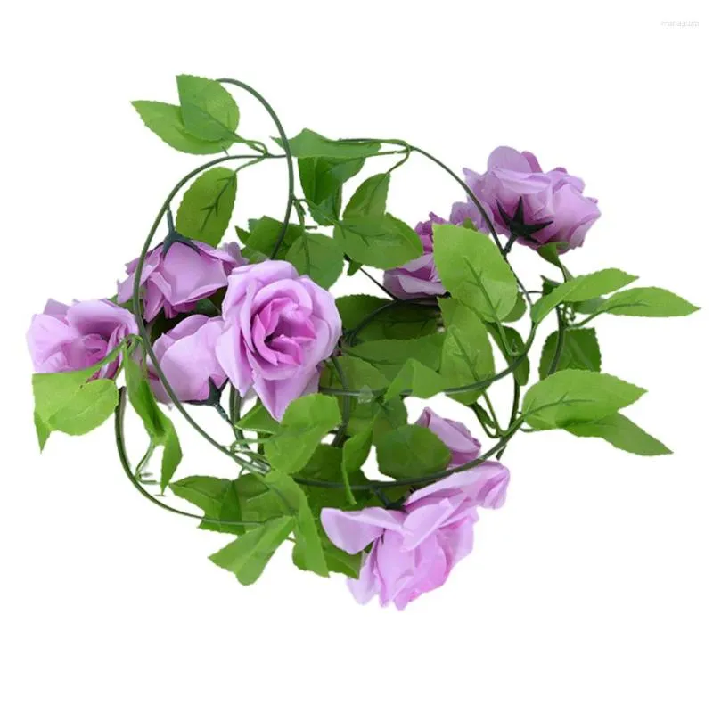 Decorative Flowers Garland Wedding Decoration Home Po Props Artificial Flower Vine Fake Rose