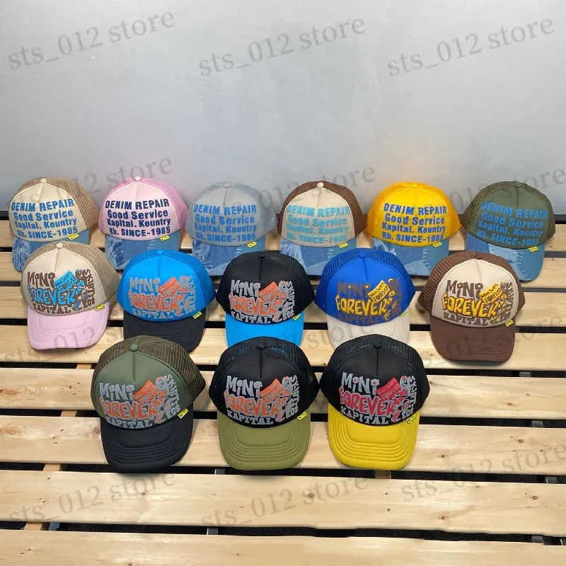 2023SS Kapital Baseball Hat Men Femmes 1 1 Denim de haute qualité Chapeau de soleil ajusté Cap de langue de canard réglable T231222