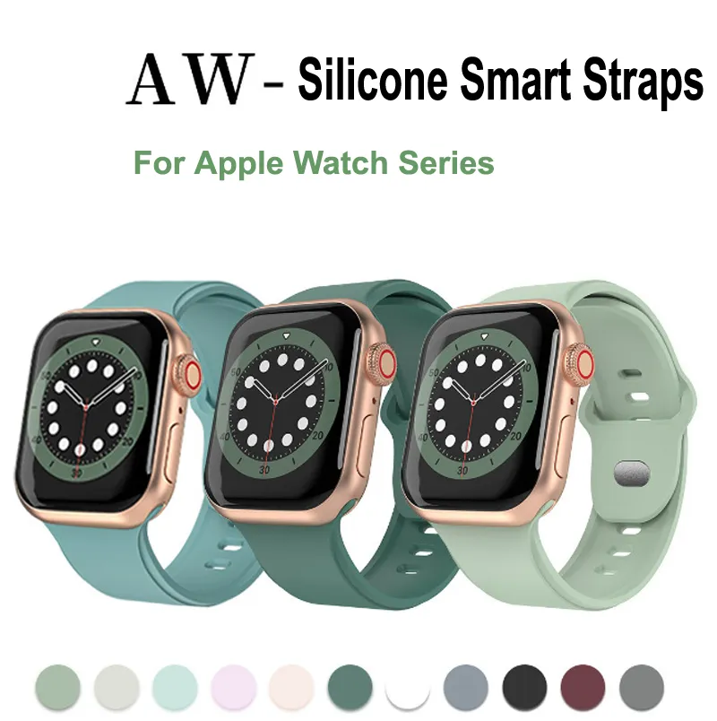 För Apple Watch Ultra iWatch Series 8 7 6 5 4 3 2 1 SE Smart Straps Soft Silikon Sport Ersättningsrem För 45mm 41mm 40mm 38mm 44mm 42mm 49mm