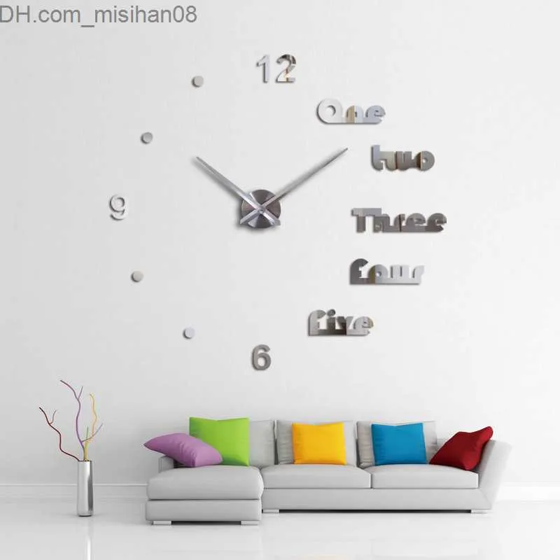 壁時計クリエイティブ大型 3D デジタル壁ステッカー時計 DIY ステレオ壁時計モダンなデザインのリビングルーム研究装飾クォーツ Z230705