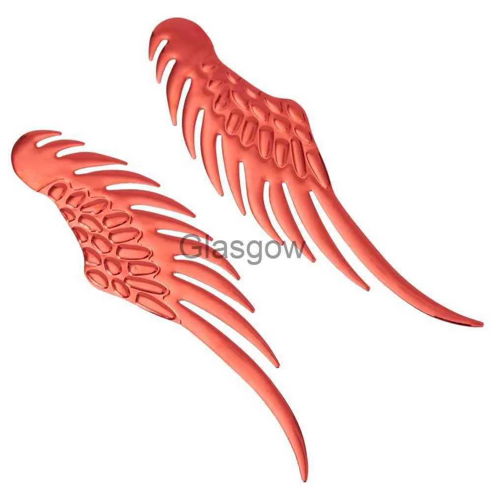 Bildekaler 1 par 3D PVC-dekaler Bil Motorcykel Creative DIY Wing Scratch Sticker Redgoldsilver Bildekaler Exteriörtillbehör x0705