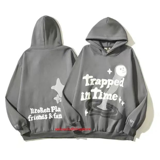 Trasiga planet hoodies grafisk tee designer tryckt mens y2k hoody 3d skum graffiti brev tröja hip hop haruku tröjor tröjor kvinnor lång anime sångare