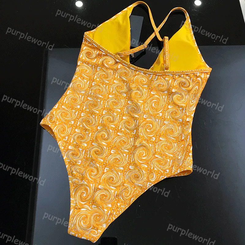 Conjunto de Biquíni Quente Conjunto de Maiô Feminino de Uma Peça Jacquard Amarelo Design Sexy com Renda Manga Longa Conjunto de Roupa de Banho Praia Mar