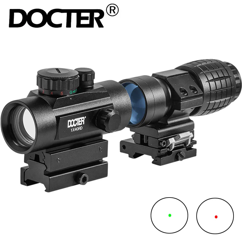 1X40 DOCTER RED DOT 3X 흡지기 홀로그램 녹색 점 시력 소총 소총 스코프 스나이퍼 에어 소프트