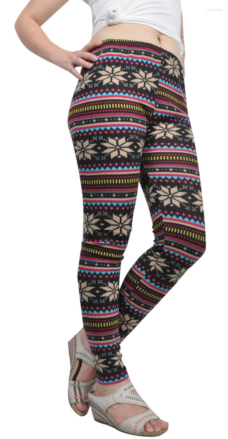 Dameslegging Winter Dames Kerst Fleece Gevoerd Sneeuwvlokpatroon Skinny Pushu Up Dikker Warme Legging Broek Kleding