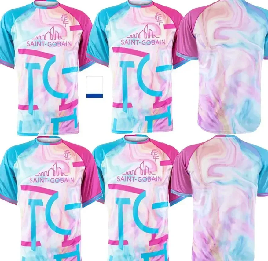 23-24 розовые футболки тайского качества Home Away на заказ, трикотажные изделия оптом dhgate Discount