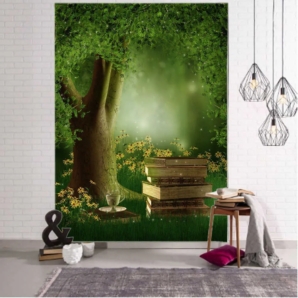 Tapisseries Dôme Caméras Soleil Arbre Tapis Mur Tissu Tapisserie Mandala Paysage Décor À La Maison Tapisserie Nature Forêt Tapisserie Support Mural