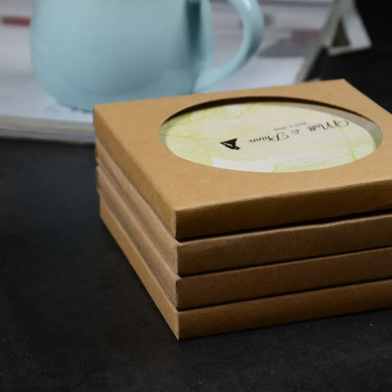 Kraft Paper Coaster Packaging Box Recycled Wood... From Hx_zaka, $0.2 ...