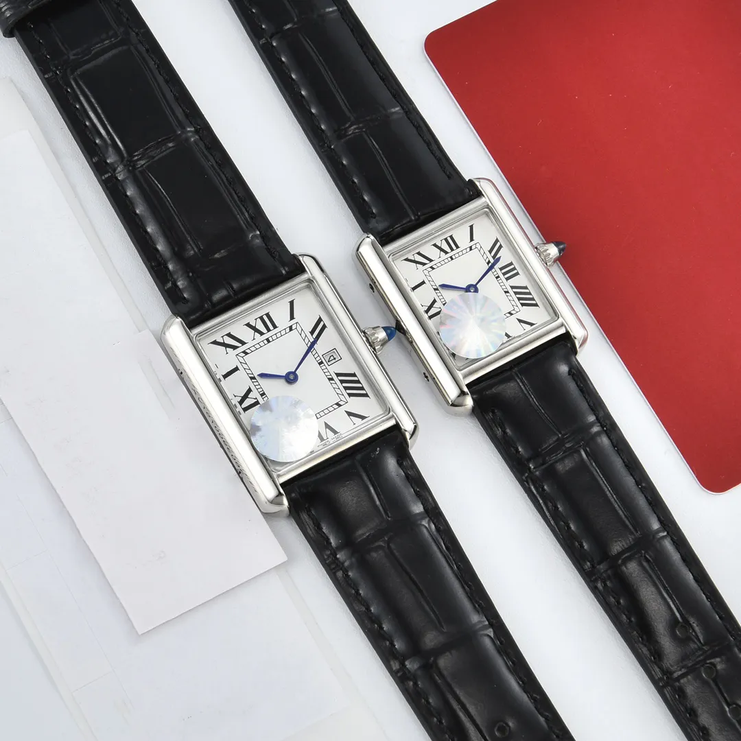 Clásico Movimiento de cuarzo vintage Marcadores romanos Reloj para hombre Relojes de diseñador de lujo Neutral 33.7 / 29.5MM Relojes Sin caja