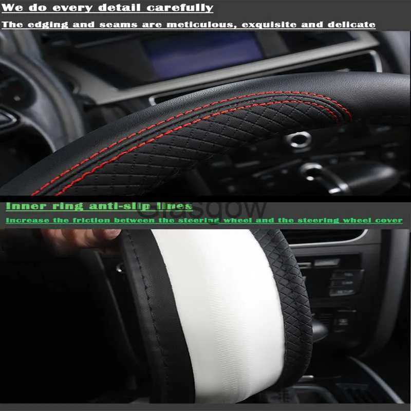 Housse De Volant En Cuir PU Pour Ford Focus Hatchback 2014-2018 - Antidérapante, Respirante, Protection Contre L'usure - Installation Facile - 5