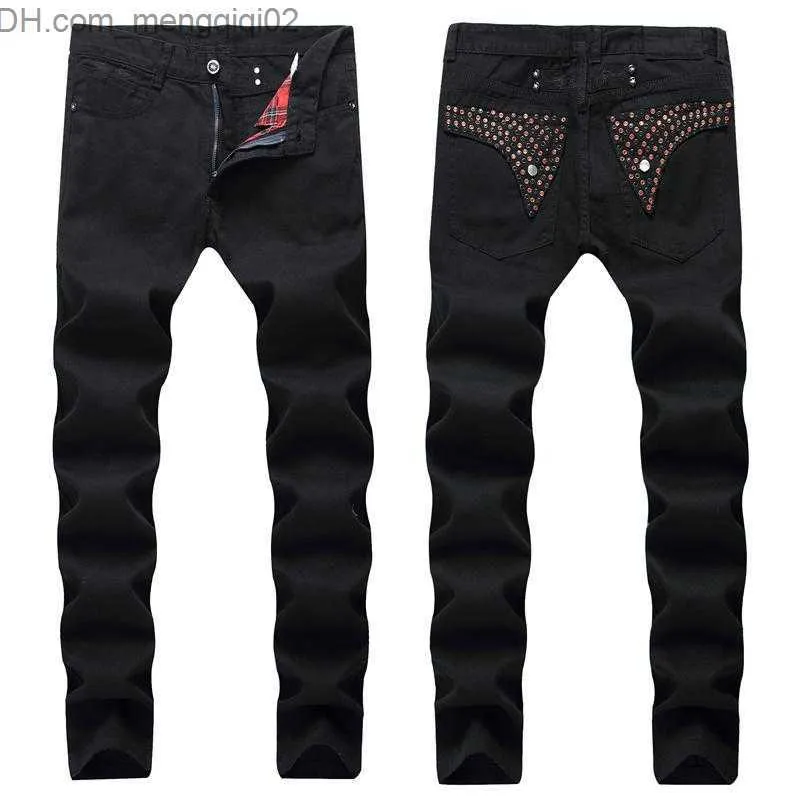 Heren Jeans 2020 Nieuwe Mens Straight Slim Fit Biker Jeans Met Rits Herenkleding Distrressed Gat Streetwear Stijl luxe Robin Jeans Z230711