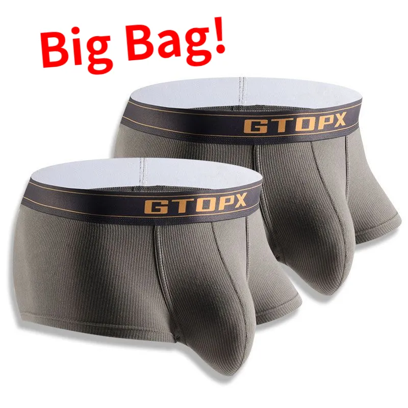 Man Bulge Pouch Underwear with Big Dick Bag Lingerie Elastic U-Convex Boxers Summer Enhancing Slips Unique Enlagle Shape Underpant