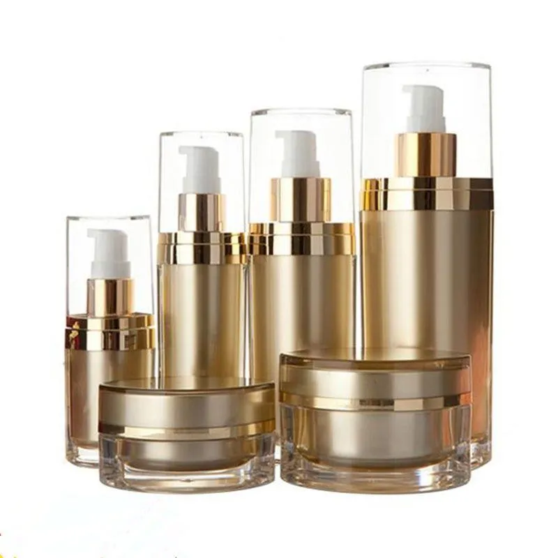 15/30/60/120 ml Skinvården Pastic Acrylic Cream Jar Lotion Pump Container Makeup Foundation Dispenser F20172205 MLCNI