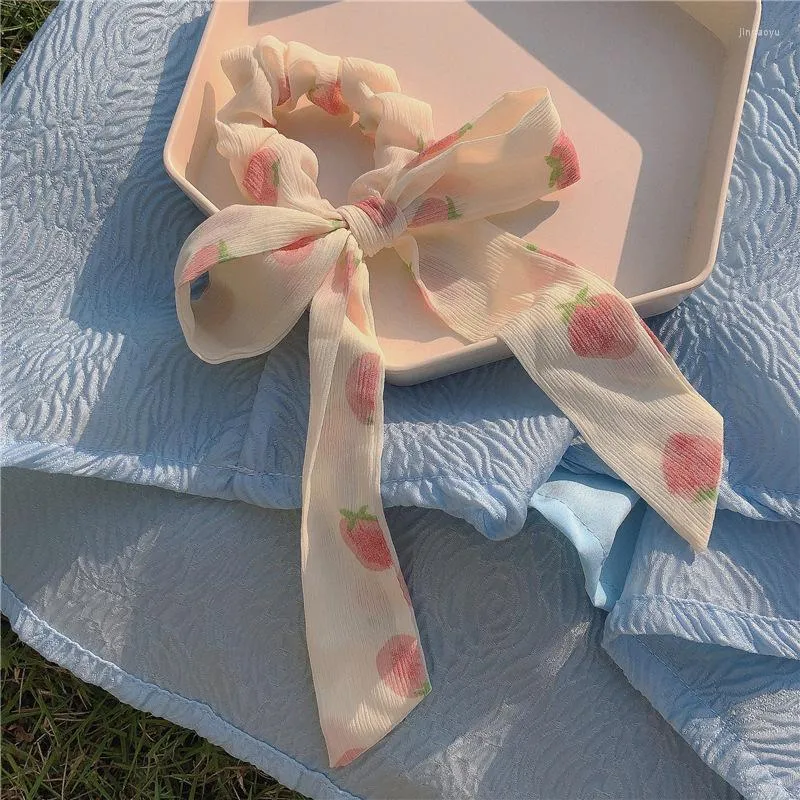 Akcesoria do włosów Fruit Print Scrunchies Girls Children Styling Tools Kids Ring Headdress Ponytails Head Rope Headwear