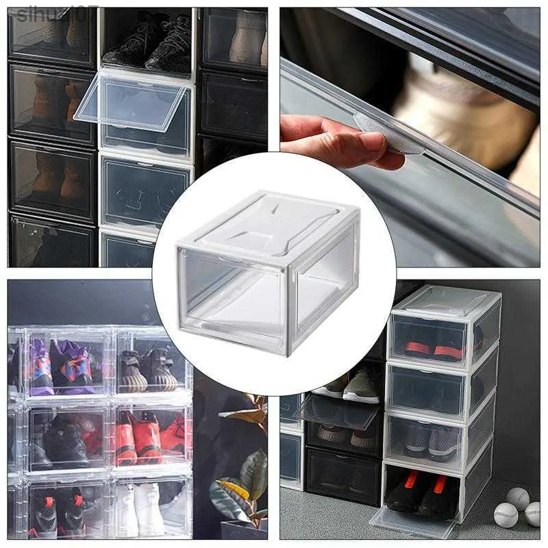 Container Store Stackable Shoe Rack Shoe Storage Boxes Stackable Household Sneaker Style Drawer Practical ...