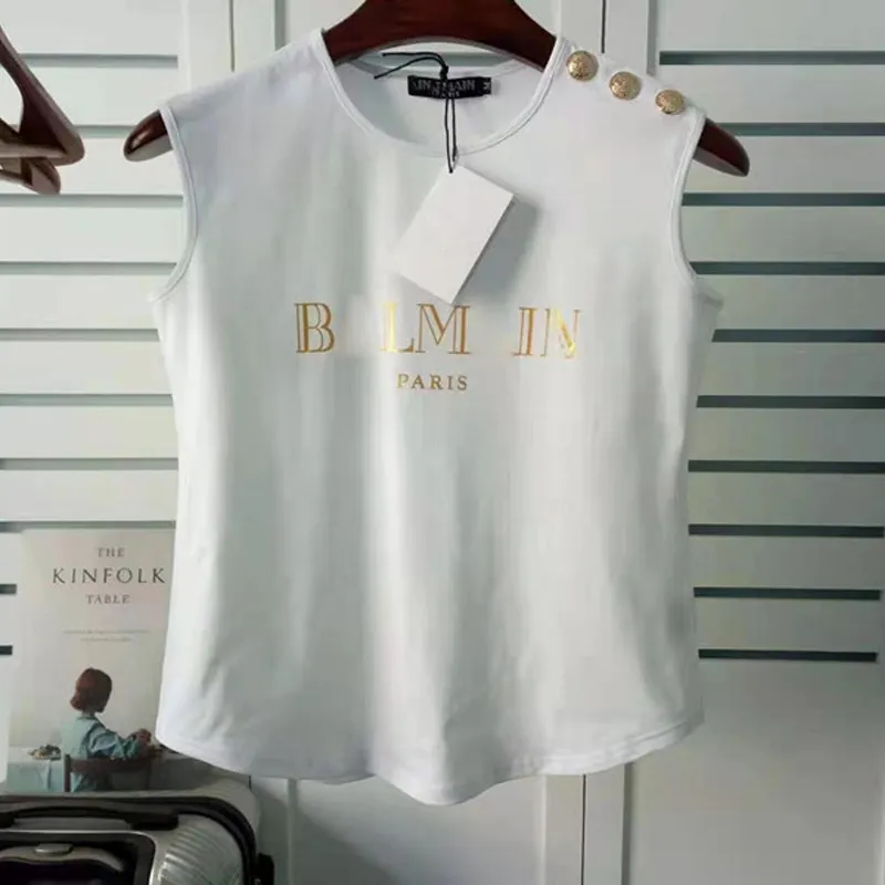 Womens Designer T Shirts High Quality Summer Sleeveless Tees Women Clothing Top Short Sleeve Size S-XL