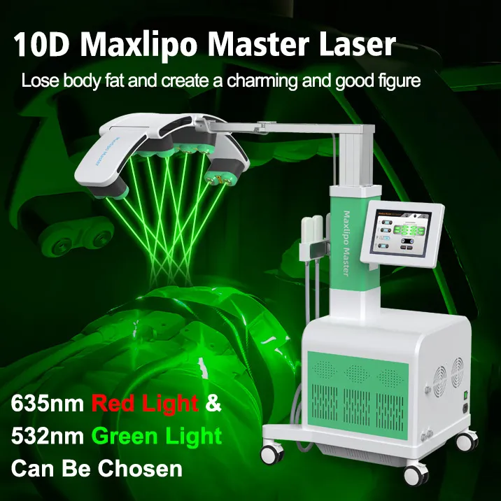 Kryoplatten mit EMS 532 nm grünes Licht 10D Lasertherapiegerät Lipo-Maschine 10D Max Lipo Master Laser