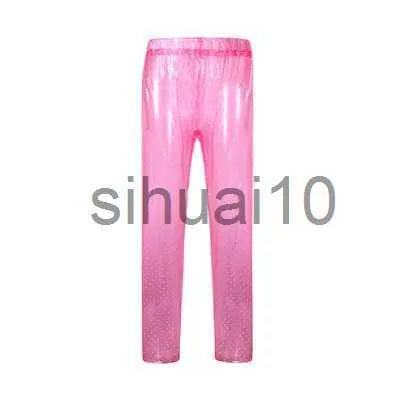 Pantalon femme Capris clair rose point PoTransparent PVC pantalon imperméable pantalon desserrer facile déposer J230705