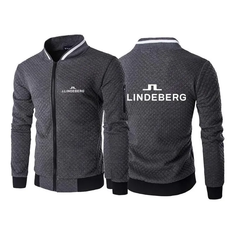 Sudaderas con capucha para hombre 2021 estampado Lindeberg Golf chaqueta cortavientos acolchada sólida para hombre ropa deportiva Casual guapo Harajuku W Dhgan