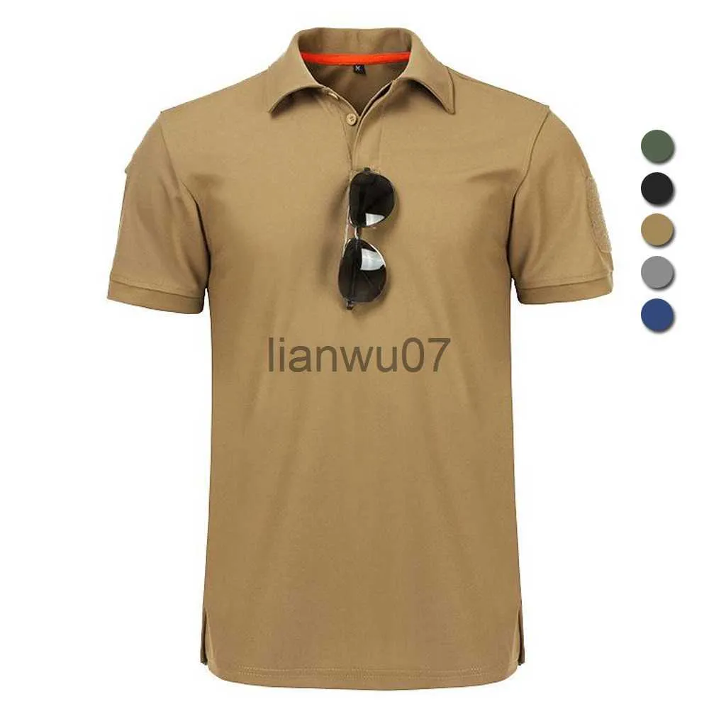 T-shirts pour hommes Polo tactique TShirt Hommes Sports de plein air Revers à séchage rapide Chemises à manches courtes Été Militaire Randonnée Formation Tees Casual Tops J230705