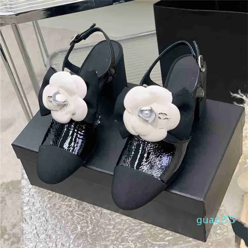 Designer Fashion Dress Shoes Women's Leather High Heel Letter flower Work Travel Leisure Flat Shoes