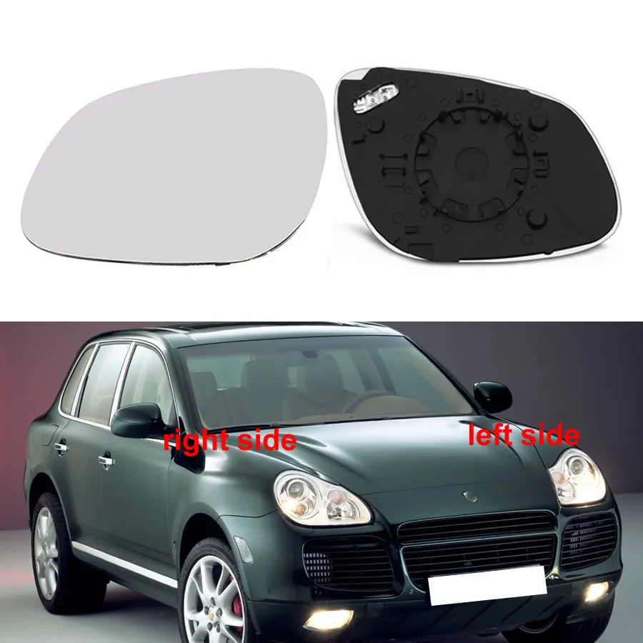 Per Porsche Cayenne 2002-2006 Accessori per auto Specchi retrovisori esterni Lente Porta Ala Specchietto retrovisore Vetro con riscaldamento