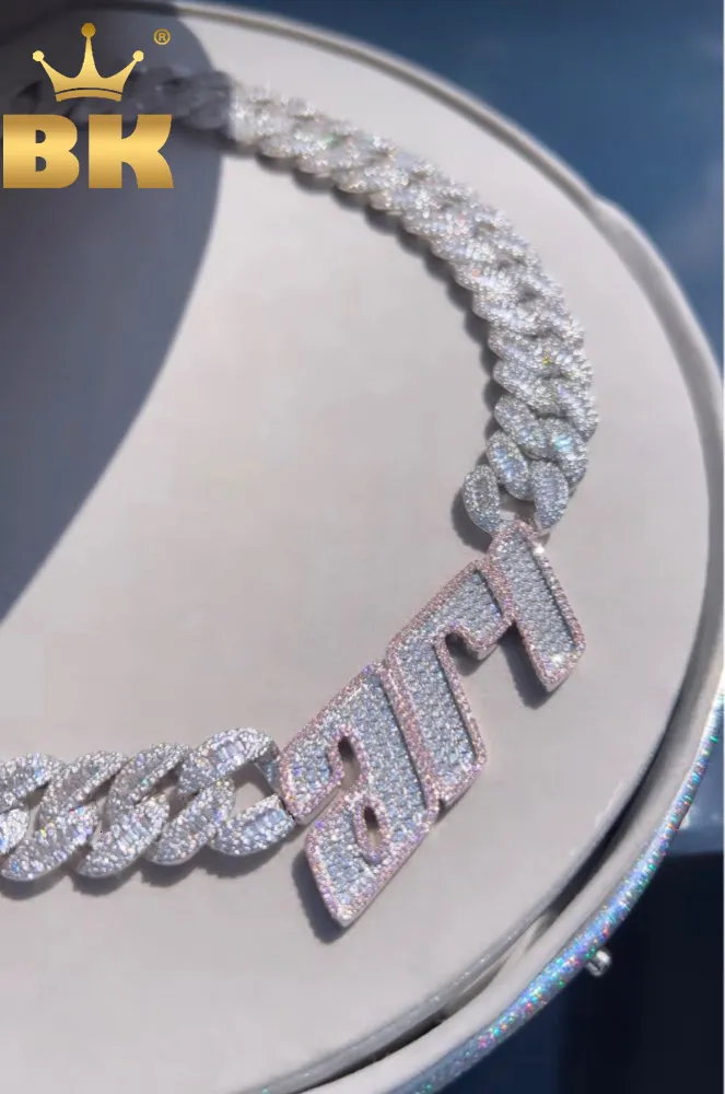 Colliers pendentifs La première lettre personnalisée collier de chaîne cubaine de Miami glace sur bijoux hip-hop Baguettecz étincelants 230704