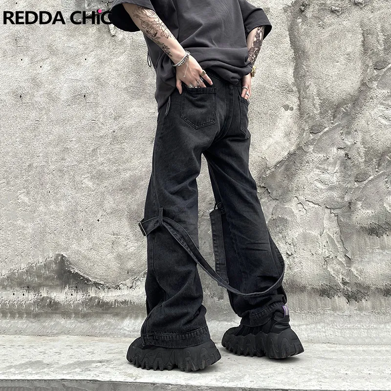 REDDACHiC Tall Girl Friendly Grunge Y2k Women's Jeans Solid Black