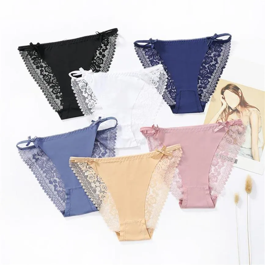 Slip in pizzo senza cuciture per le donne Mutandine di pizzo bikini sexy Biancheria intima di seta di ghiaccio femminile Moda 8 colori Panty Soft Lingerie273Q