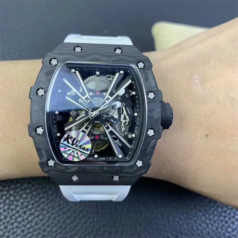 Lyxklockor Kv Factory Produces Watch Limited Edition True Tourbillon Movement Herrklocka med högdensitet kolfibermaterial High Light TransmisBSW0