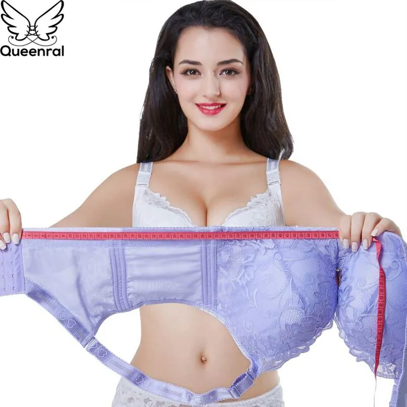 Bras Queenral Push Up Bras для женского нижнего белья BH Bralette Большой размер 34-50 Abcde Cup Sexy Flora Flora Brassiere Femlae Bras 20285y